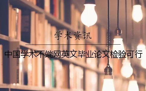 中国学术不端网英文毕业论文检验可行吗？