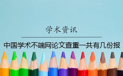 中国学术不端网论文查重一共有几份报告文档？