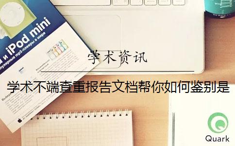 学术不端查重报告文档帮你如何鉴别是否真的