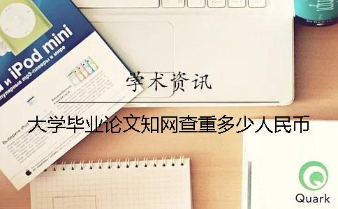 大学毕业论文知网查重多少人民币