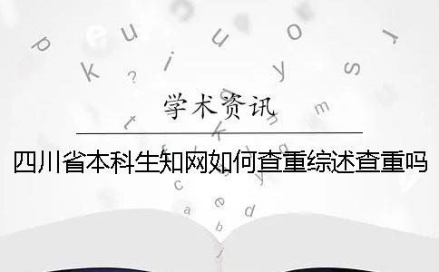 四川省本科生知网如何查重？综述查重吗？