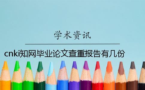 cnki知网毕业论文查重报告有几份