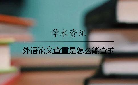 外语论文查重是怎么能查的