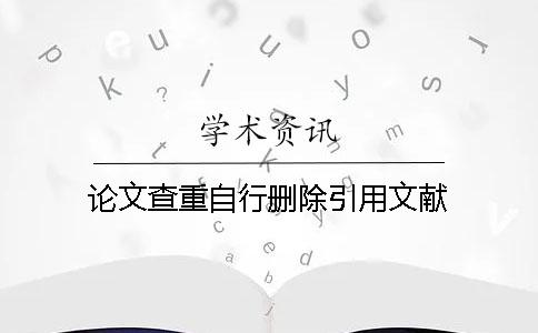 论文查重自行删除引用文献