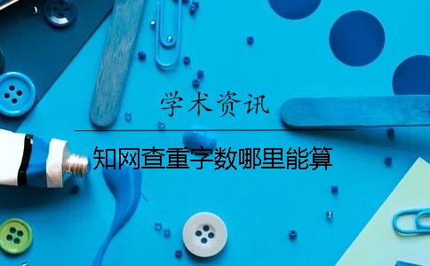 知网查重字数哪里能算