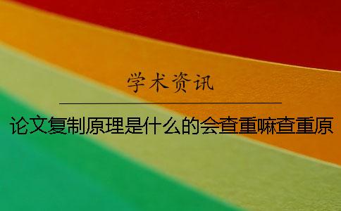 论文复制原理是什么的会查重嘛查重原理是什么