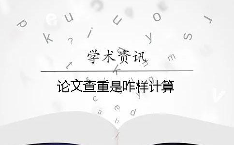论文查重是咋样计算